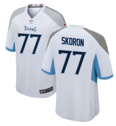 Men Tennessee Titans 77 Peter Skoronski White 2023 Draft Stitched Game Jersey