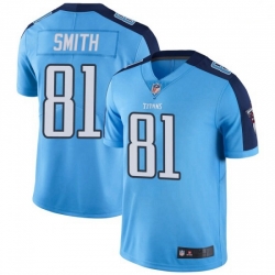 Men Tennessee Titans 81 Jonnu Smith Light Blue Vapor Limited Jersey