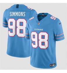 Men Tennessee Titans  98 Jeffery Simmons Light Blue 2026 F U S E  Vapor Limited Stitched Football Jersey