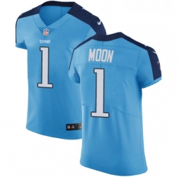 Mens Nike Tennessee Titans 1 Warren Moon Light Blue Team Color Vapor Untouchable Elite Player NFL Jersey