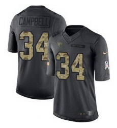 Nike Titans #34 Earl Campbell Black Mens Stitched NFL Limited 2016 Salute To Service Jersey