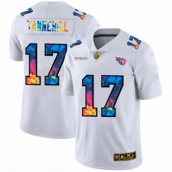 Tennessee Titans 17 Ryan Tannehill Men White Nike Multi Color 2020 NFL Crucial Catch Limited NFL Jersey