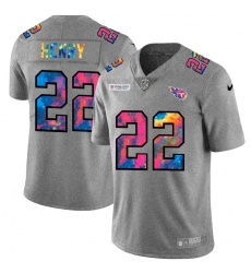 Tennessee Titans 22 Derrick Henry Men Nike Multi Color 2020 NFL Crucial Catch NFL Jersey Greyheather