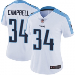 Nike Titans #34 Earl Campbell White Womens Stitched NFL Vapor Untouchable Limited Jersey