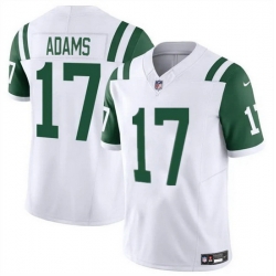 Men New York Jets 17 Davante Adams White 2024 Classic Alternate Vapor F U S E Limited Stitched Football Jersey