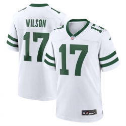 Men New York Jets 17 Garrett Wilson White Throwback Player Stitched Game Jersey