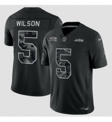 Men New York Jets 5 Garrett Wilson Black F U S E 2026 Salute to Service Limited Stitched Football Jersey Men New York Jets 5 Garrett Wilson Black F U S E 2026 Salute to Service Limited Stitched Football Jersey