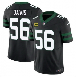 Men New York Jets  56 Demario Davis Black 2025 F U S E  4 Star C Patch Vapor Untouchable Limited Stitched Jersey