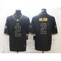 Men's New York Jets #2 Zach Wilson Nike Black Gold Draft First Round Pick Leopard Jersey