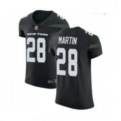 Mens New York Jets 28 Curtis Martin Black Alternate Vapor Untouchable Elite Player Football Jersey