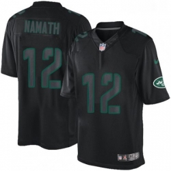 Mens Nike New York Jets 12 Joe Namath Limited Black Impact NFL Jersey