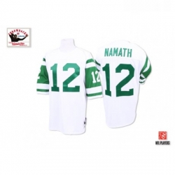 Mitchell and Ness New York Jets 12 Joe Namath White Stitched Authentic Throwback NFL Jersey