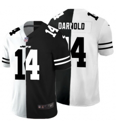 New York Jets 14 Sam Darnold Men Black V White Peace Split Nike Vapor Untouchable Limited NFL Jersey