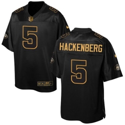 Nike Jets #5 Christian Hackenberg Black Mens Stitched NFL Elite Pro Line Gold Collection Jersey