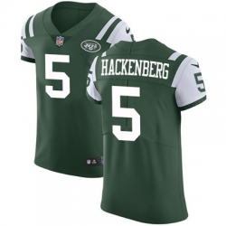 Nike Jets #5 Christian Hackenberg Green Team Color Mens Stitched NFL Vapor Untouchable Elite Jersey 24