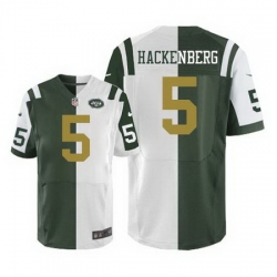 Nike Jets #5 Christian Hackenberg Green White Mens Stitched NFL Elite Split Jersey