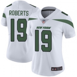 Jets 19 Andre Roberts White Womens Stitched Football Vapor Untouchable Limited Jersey