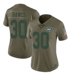 Nike Jets 30 Thomas Rawls Olive Women Salute To Service Limited Jersey