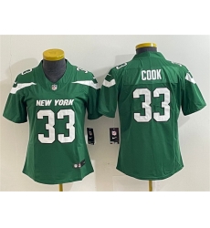 Women New York Jets 33 Dalvin Cook Green Vapor Untouchable Limited Stitched Football Jersey  Run Small