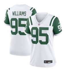 Women New York Jets 95 Quinnen Williams White Classic Alternate Stitched Jersey