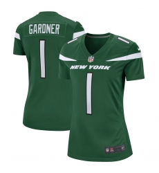 Women New York Jets Sauce Gardner #1 Green Vapor Untouchable Limited Jersey