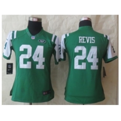 Women Nike New York Jets 24 Darrelle Revis green NFL Jersey