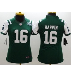 Women's Nike New York Jets #16 Percy Harvin Green Team Color Stitched NFL Limited Jersey