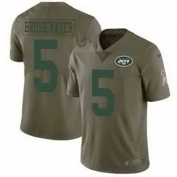 Nike Jets 5 Teddy Bridgewater Olive Youth Salute To Service Limited Jersey