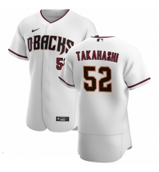 Men Arizona Diamondbacks 52 Bo Takahashi Men Nike White Crimson Flex Base Home Team MLB Jersey