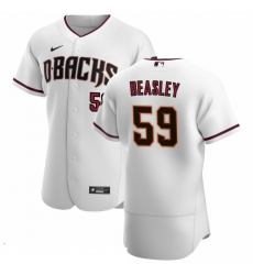 Men Arizona Diamondbacks 59 Jeremy Beasley Men Nike White Crimson Flex Base Home Team MLB Jersey