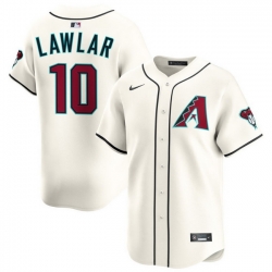 Men Arizona Diamondbacks Nike Home Limited Jersey Cream Lawlar Jordan 10