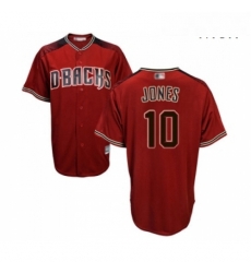 Mens Arizona Diamondbacks 10 Adam Jones Replica Red Brick Alternate Cool Base Baseball Jersey 