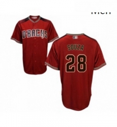 Mens Arizona Diamondbacks 28 Steven Souza Replica Red Brick Alternate Cool Base Baseball Jersey 