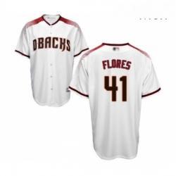 Mens Arizona Diamondbacks 41 Wilmer Flores Replica White Home Cool Base Baseball Jersey 