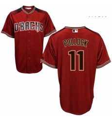 Mens Majestic Arizona Diamondbacks 11 A J Pollock Replica Red Alternate Cool Base MLB Jersey