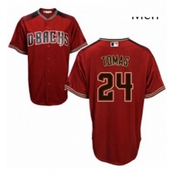 Mens Majestic Arizona Diamondbacks 24 Yasmany Tomas Replica Red Alternate Cool Base MLB Jersey