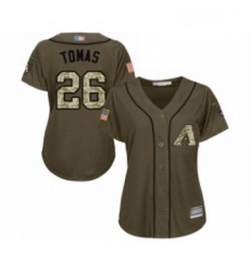 Womens Arizona Diamondbacks 26 Yasmany Tomas Authentic Green Salute to Service Baseball Jersey