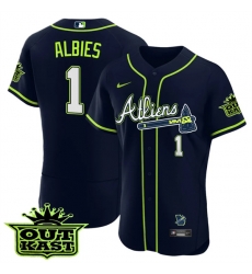 MEN 27S ATLANTA BRAVES ATLIENS 1 Ozzie Albies FLEX BASE JERSEY   ALL STITCHED