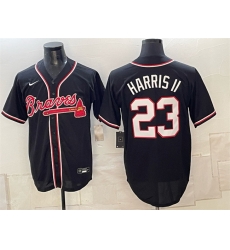Men Atlanta Braves Michael Harris II 2026 Fashion Replica Black Out Stitched Baseball Jersey Men Atlanta Braves Michael Harris II 2026 Fashion Replica Black Out Stitched Baseball Jersey