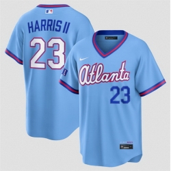 Men Atlanta Braves  Michael Harris II Powder Blue 2026 City Connect Stadium Stitched Baseball Jersey