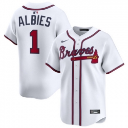 Men Atlanta Braves Nike Alternate Limited Jersey White Albies Ozzie 1