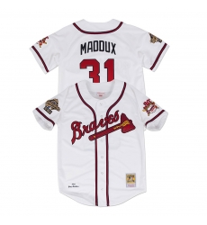 Men Greg Maddux 1995 Atlanta Braves Mitchell & Ness Authentic World Series Jersey