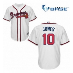 Mens Majestic Atlanta Braves 10 Chipper Jones Replica White Home Cool Base MLB Jersey