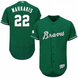 Mens Majestic Atlanta Braves 22 Nick Markakis Green Celtic Flexbase Authentic Collection MLB Jersey