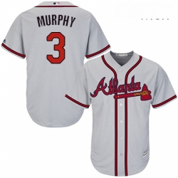 Mens Majestic Atlanta Braves 3 Dale Murphy Replica Grey Road Cool Base MLB Jersey