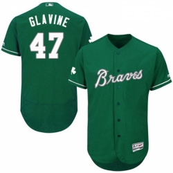 Mens Majestic Atlanta Braves 47 Tom Glavine Green Celtic Flexbase Authentic Collection MLB Jersey