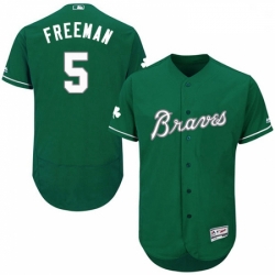 Mens Majestic Atlanta Braves 5 Freddie Freeman Green Celtic Flexbase Authentic Collection MLB Jersey