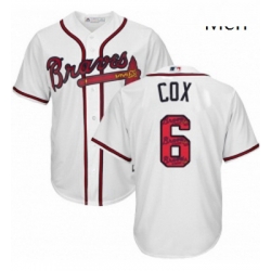 Mens Majestic Atlanta Braves 6 Bobby Cox Authentic White Team Logo Fashion Cool Base MLB Jersey