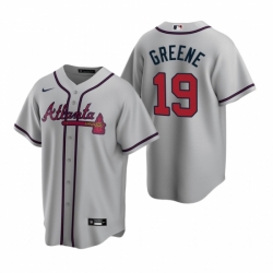 Mens Nike Atlanta Braves 19 Shane Greene Gray Road Stitched Baseball Jersey