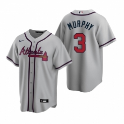 Mens Nike Atlanta Braves 3 Dale Murphy Gray Road Stitched Baseball Jerse